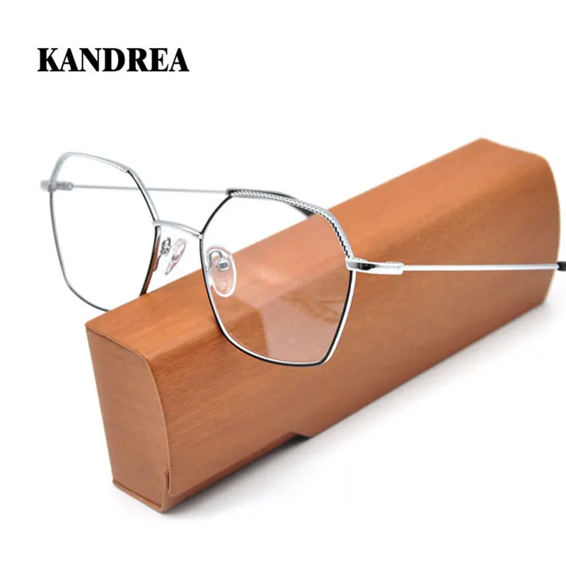 KANDREA 2021 модные винтажные Ретро очки с металлической оправой прозрачные линзы