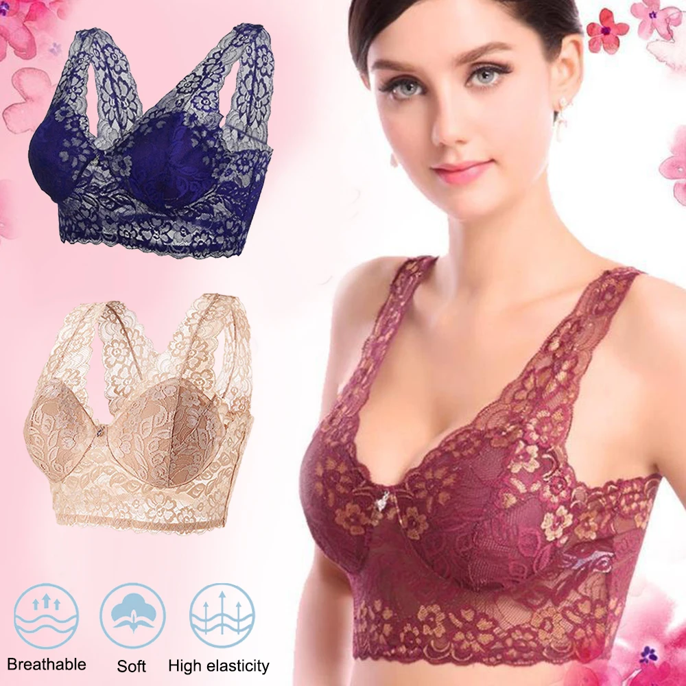 Женский Регулируемый бюстгальтер для сна эластичный дышащий кружевной с