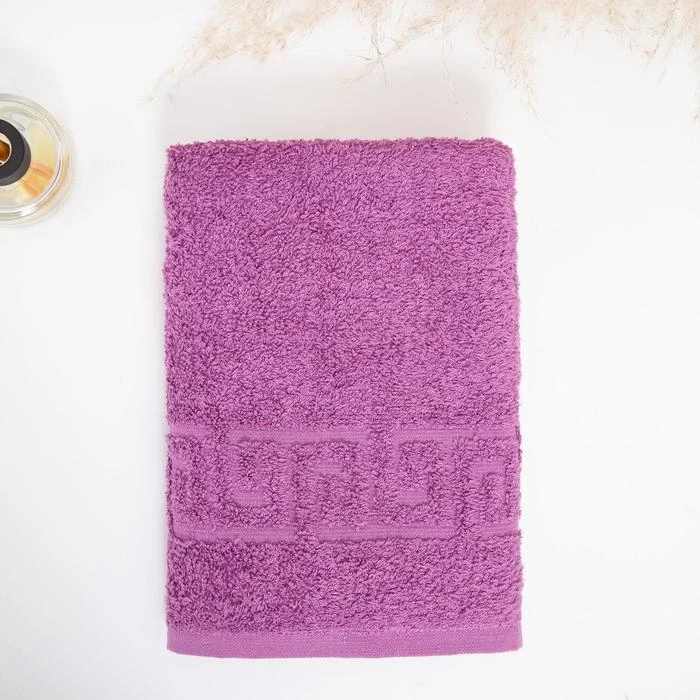 Полотенце махровое VS Текстиль с греческим бордюром AMETHYST хлопок 100% 430г/м3 | Дом и