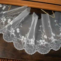 tulle mesh lace trim embroidered ivory lace trimming cotton for bridal veil and dress