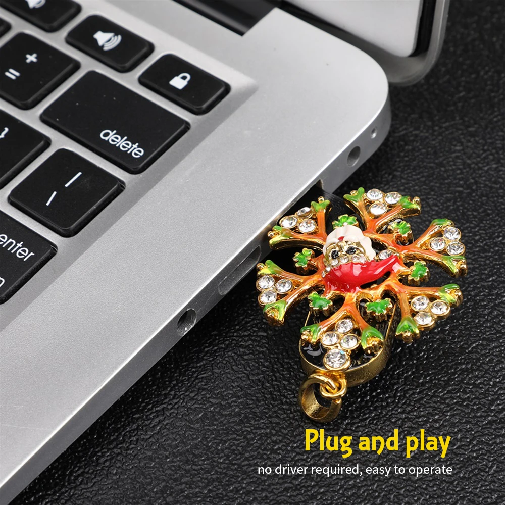 USB 2.0 U Disk Creative Christmas Portable High-speed Transmission Crystal Snowflakes 32GB 64GB 128GB creative Pen Drive | Компьютеры и