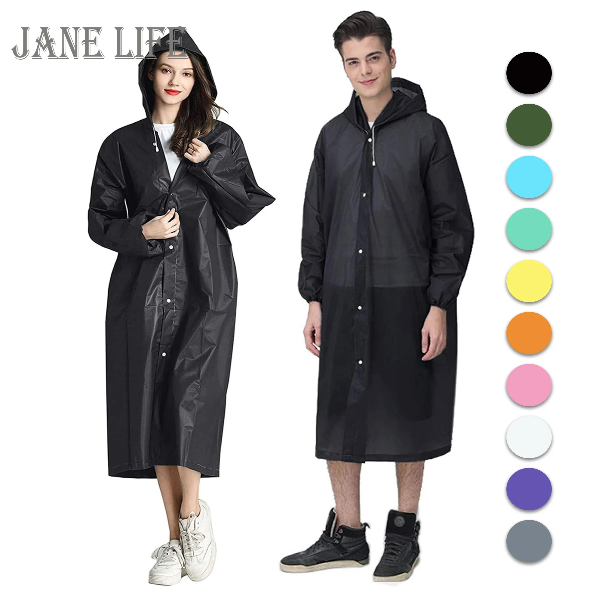 

Reusable Thicken Women Men Rain Coat Waterproof Jacket Poncho Cloak Hood Hoodie Suit Raincoat For Tourism Fishing Cycling Hiking