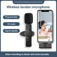wireless lavalier microphone portable mini mic for iphone android phone youtubers facebook live broadcast rechargeable