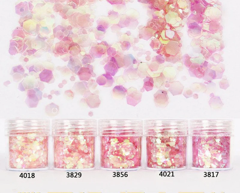 

5pcs 10ml pink red mixed shiny glitter Powder for craft Mold,Nail Glitter Powder Sequins Powder For nail art decoration
