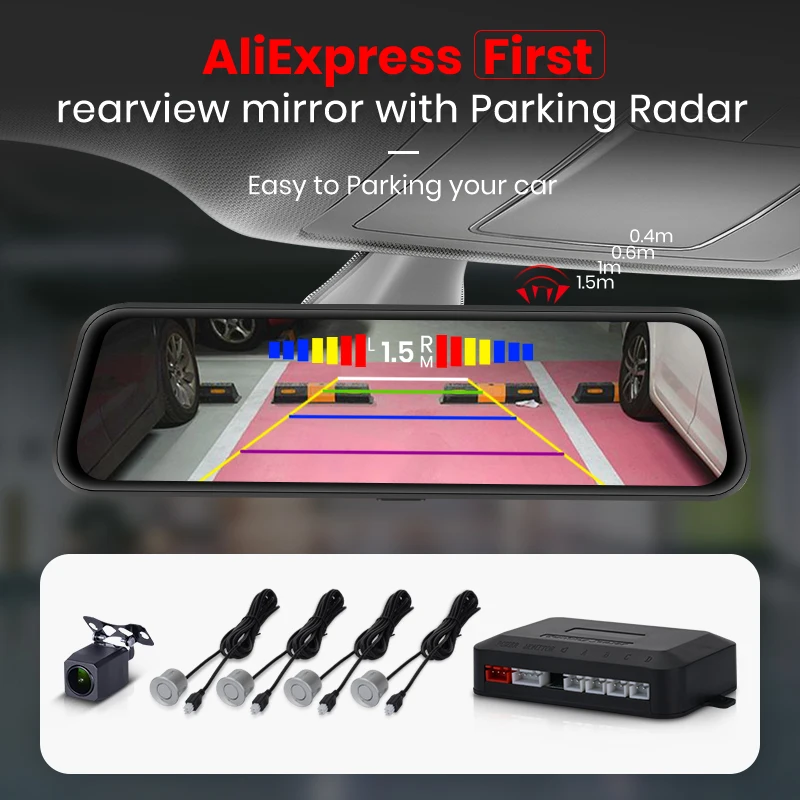 Junsun Автомобильный видеорегистратор Камера парковочный сенсор 10 &quotэкран