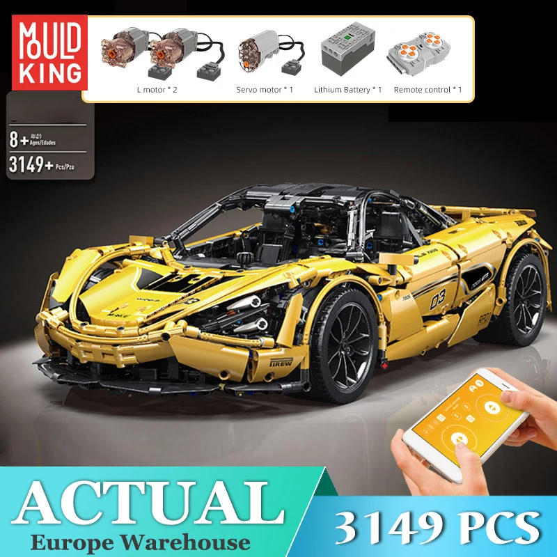 Гоночный автомобиль MOULD KING 13145 совместим с lego technic дистанционное управление через