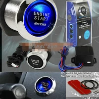 12v car engine start push button switch ignition starter kit blue led universal keyless ignition switch kit sv001478