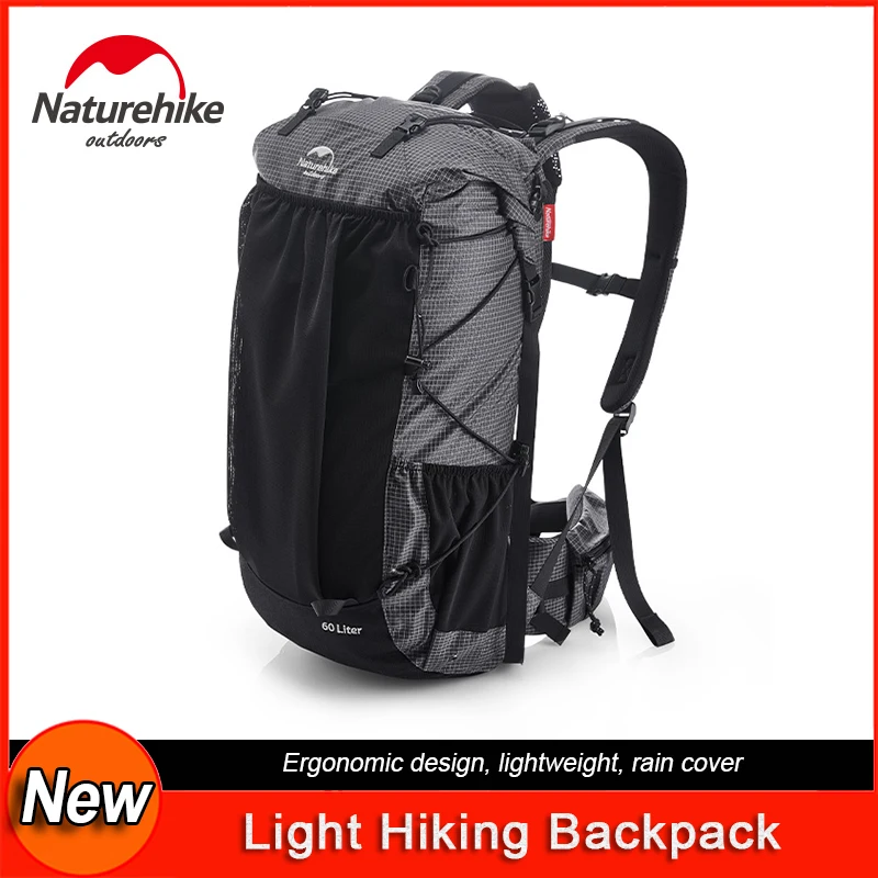 

NatureHike 60+5L Light Hiking Backpack Comfortable Fit Camping Mountaineering Bag with Waterproof Rain Cover Ample Storage Space