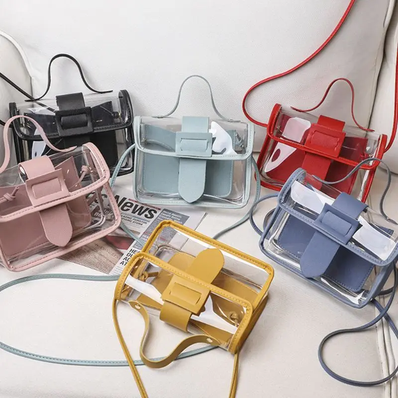 Весна лето 2020 модная женская прозрачная квадратная сумка на лямках крутая ПВХ