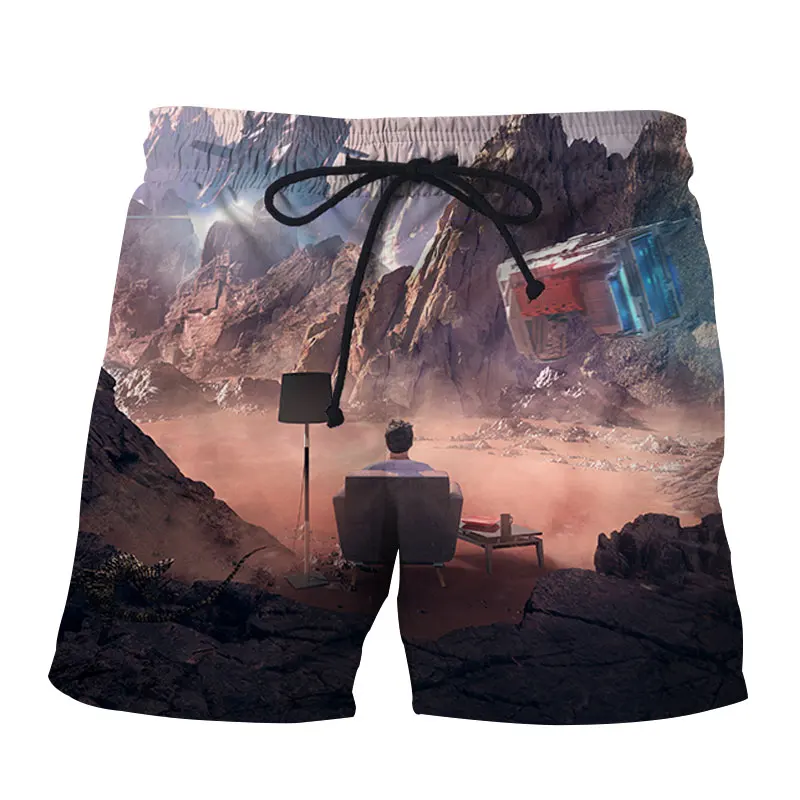 Мужские пляжные шорты с 3D-принтом, шорты для бега, спорта, тренировок, быстросохнущие спортивные шорты для мужчин, лето 2021