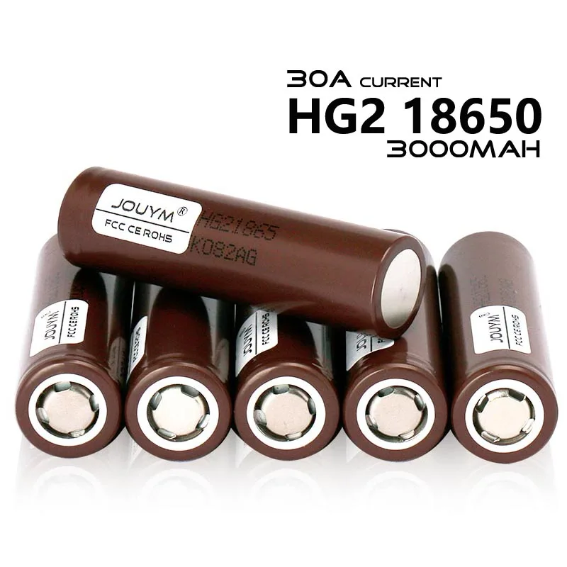 

100% New HG2 18650 3000mAh Rechargeable battery 18650HG2 3.7V discharge 20A Max 30A Power batteries for screwdriver