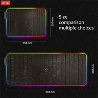 xgz ancient text led mouse pad dining table mat large rgb luminous xxl computer player peripherals and adult mouse pad 400x900mm