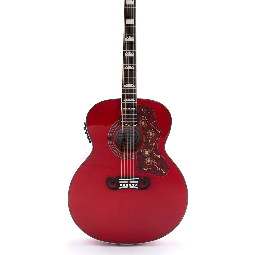 

43in 6 Strings J200C Electric Acoustic Guitar Fishman EQ Solid Spruce Top Grover Tuner Flamed Maple Back& Side