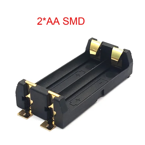 Позолоченные SMT SMD 2 AA батарея держатель батарейный блок AA