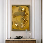 Металлическая Статуя, художественная холщовая картина, плакаты и принты, Современная Скульптура для влюбленных, настенные картины для гостиной, украшение для дома