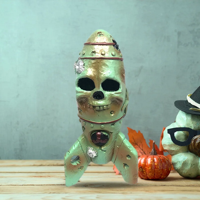 

Strange The Skull Bomb Resin Crafts Halloween Ornament Small Nuclear Warhead Decor Yard Garden Home Desktop Party Decoration