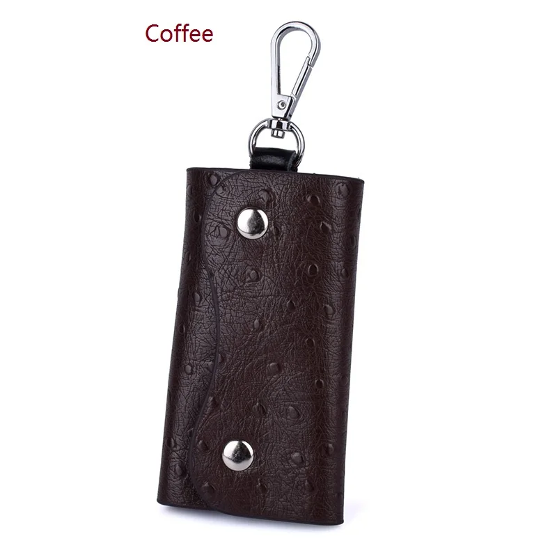 coffee 3 Женский брелок для ключей из натуральной кожи, чехол для ключей с застежкой, кошельки, брелок-Органайзер - Цвет: coffee 3