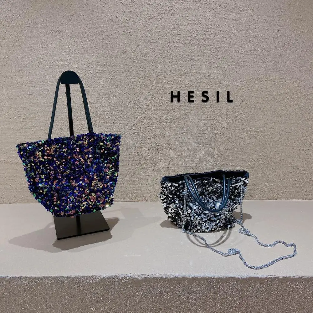 Модная модная универсальная блестящая Детская сумка мессенджер с блестками на