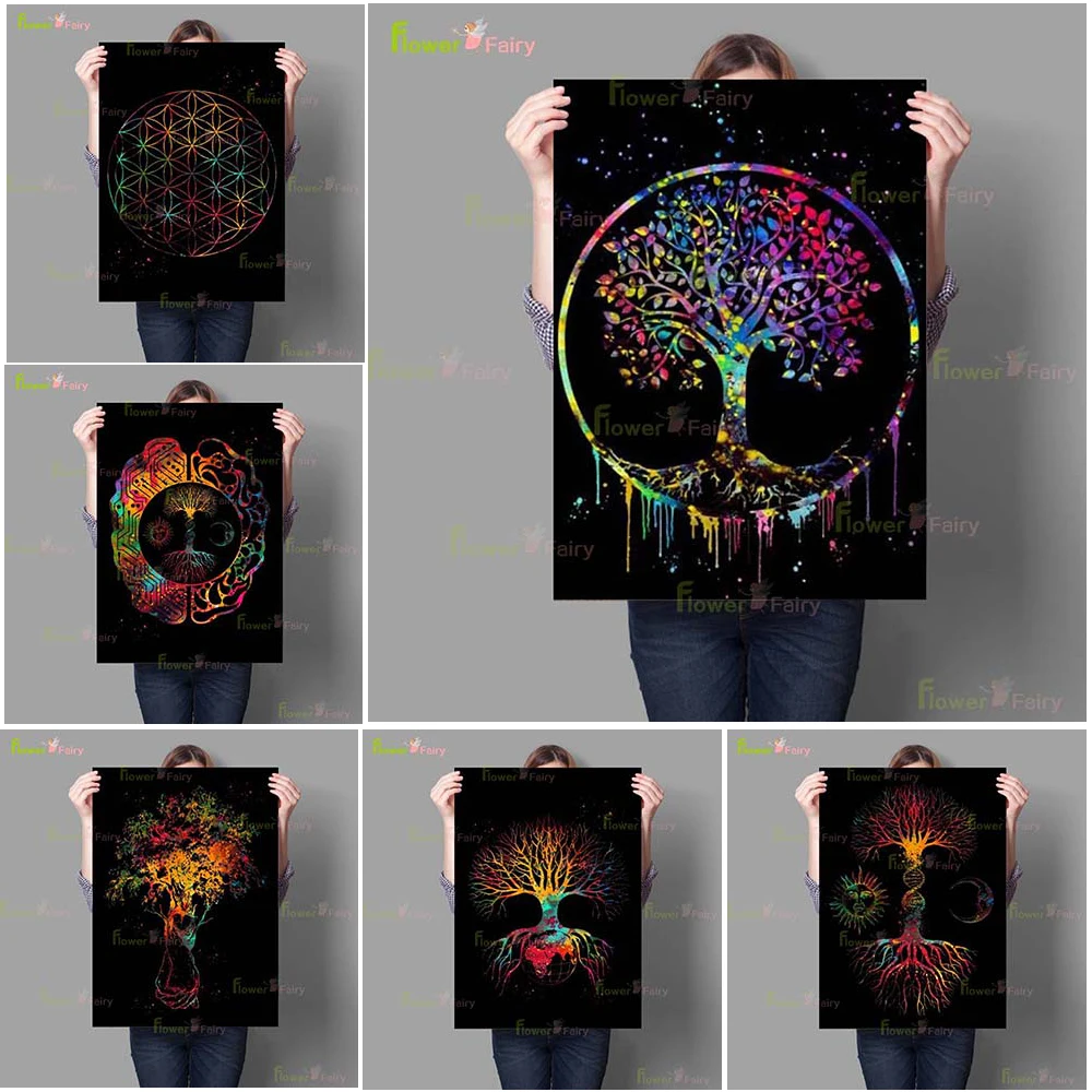 

Abstract Watercolor Tree of Life Nordic Poster Wall Art Canvas Painting Wall Pictures For Living Room Home Decor Unframed