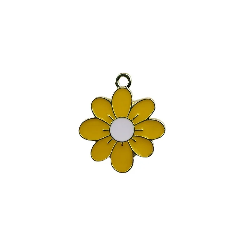 

DIY Jewelry Accessories Alloy Drip Oil Round Pendant, Every Test Must Pass The Small Flower Daisy Earring Earrings