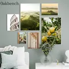 Настенный постер с природным пейзажем, рисунок на холсте, европейская архитектура, скандинавский Декор для гостиной
