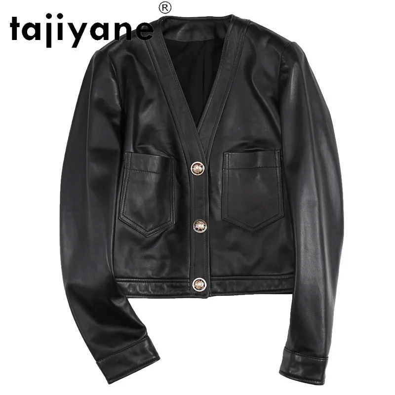 Tajiyane 2021 Spring Real Sheepskin Jacket Women Genuine Leather Coats Woman Jackets Female Black Coats Short Femme Veste TN2016