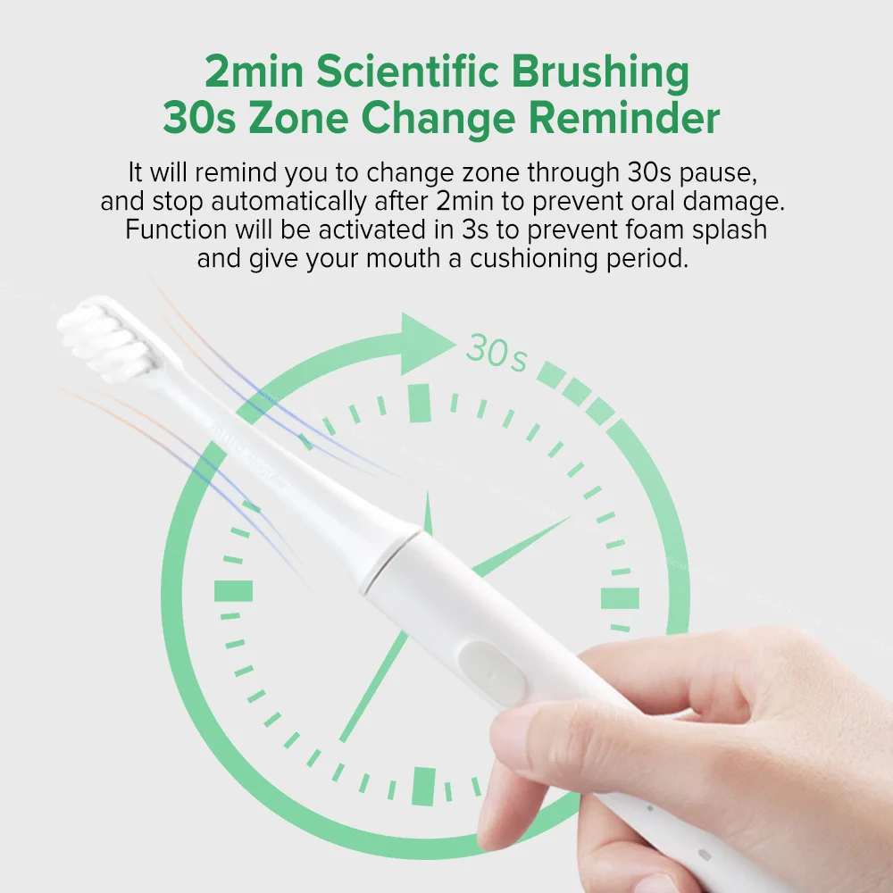 Зубная щетка T100 звуковая электрическая автоматическая Водонепроницаемая зубная