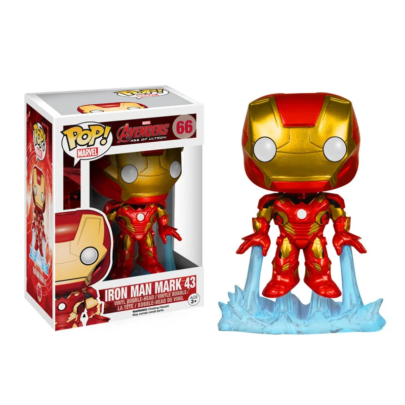 Funko POP Marvel Мстители Железный человек Tony Stark War Machine коллекция виниловых экшен и игрушек Фигурки Коллекционная модель игрушки для детей - Цвет: 66 with box