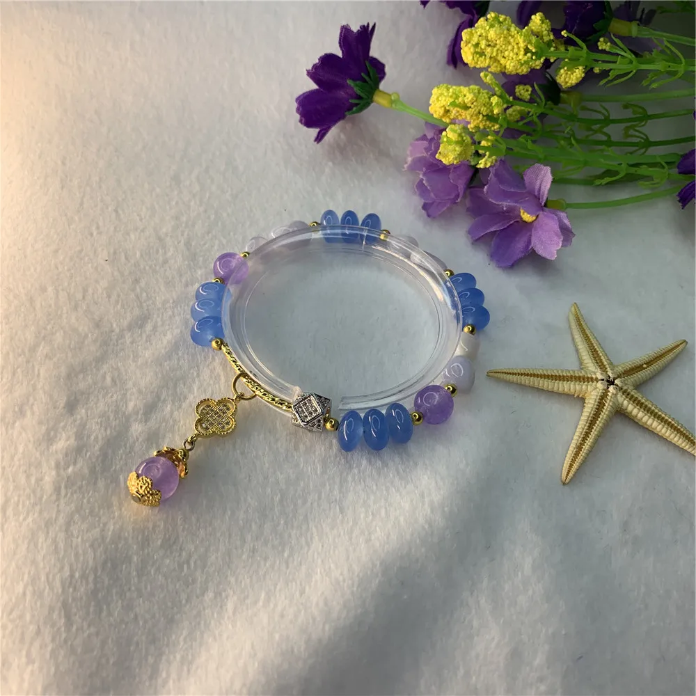 В богемном стиле ручной работы бусы из натурального камня браслет 5x8 мм нефрит