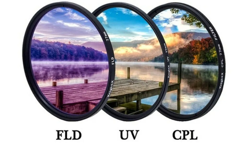 Набор фильтров для камеры DSLR UV защита объектива CPL поляризационная линза FLD флуоресцентный объектив Комплект из трех предметов посылка фильтров