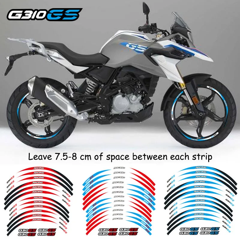 

New high quality 12 Pcs Fit Motorcycle Wheel Sticker stripe Reflective Rim For BMW G310GS Series