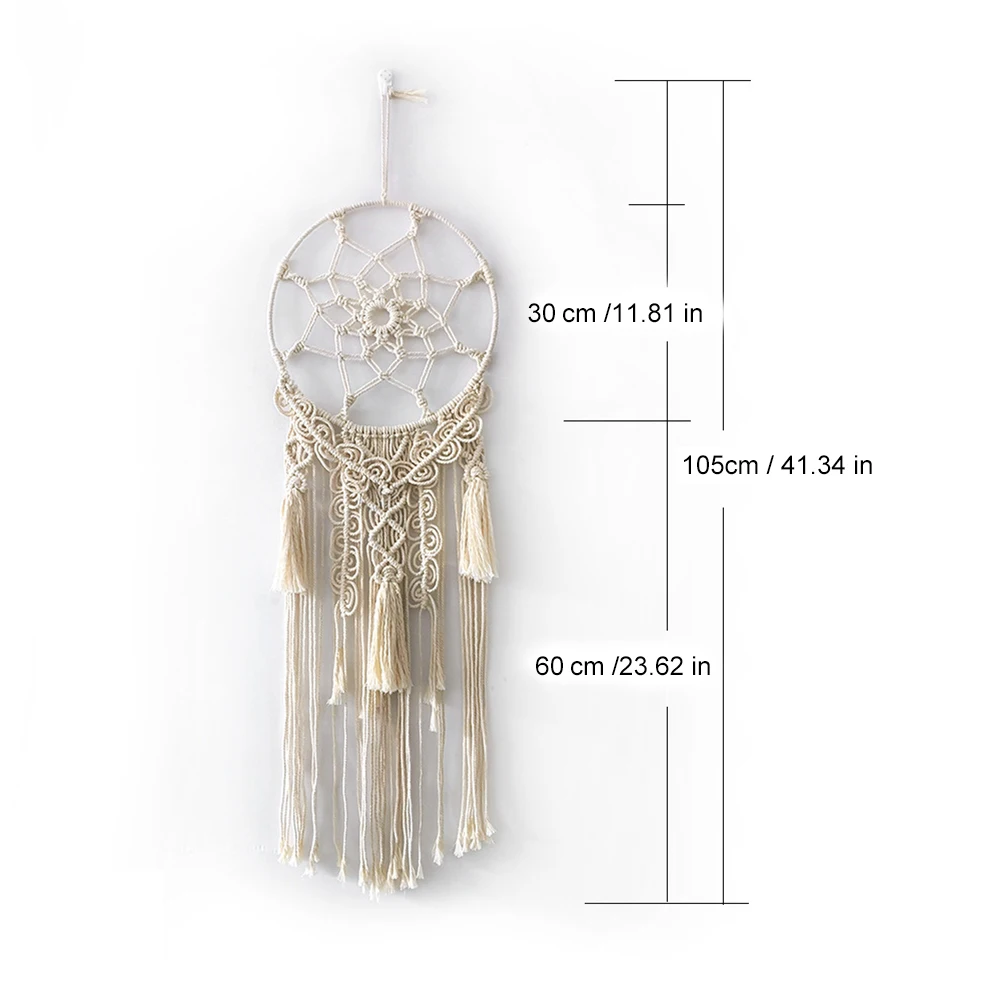 

Hot Macrame Wall Hanging Tapestry Wall Decor Boho Chic Bohemian Woven Home Living Room Decoration Circle Fringe Tapestry