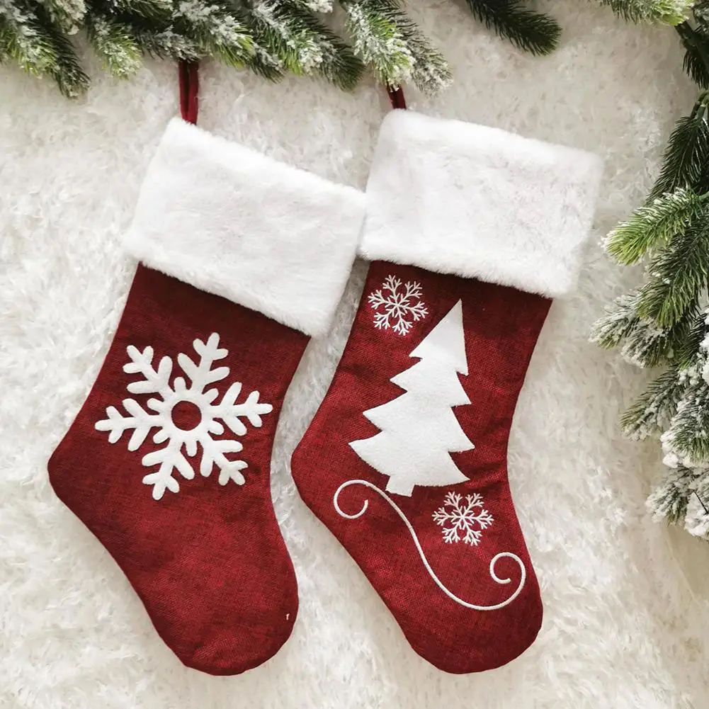 

Snowflake Christmas Tree Stocking Gift Chocolate Candy Storage Bag Xmas Decor