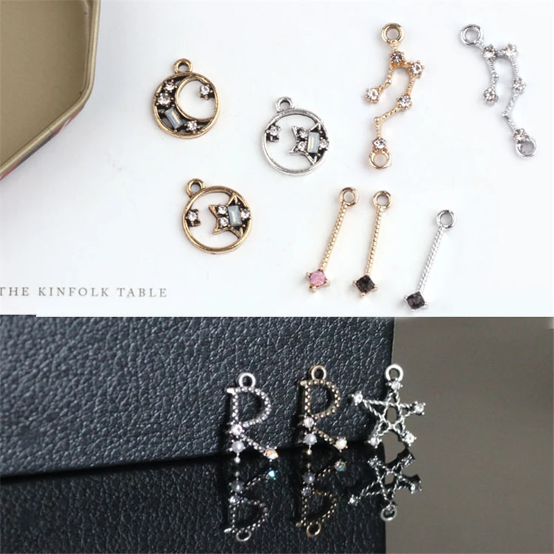 10 шт. корейские круглые серьги в форме Луны созвездия Винтажные капли для женщин