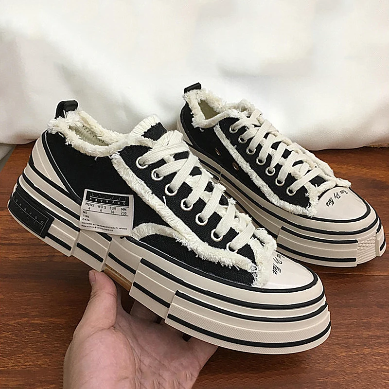 Леопардовая парусиновая обувь для влюбленных женские Сникеры на платформе