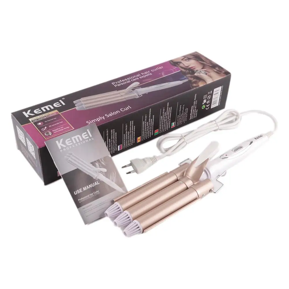 

High Quality Professional 110-220V Hair Curling Iron Ceramic Triple Barrel Hair Curler Hair Waver Styling Tools Hair Styler