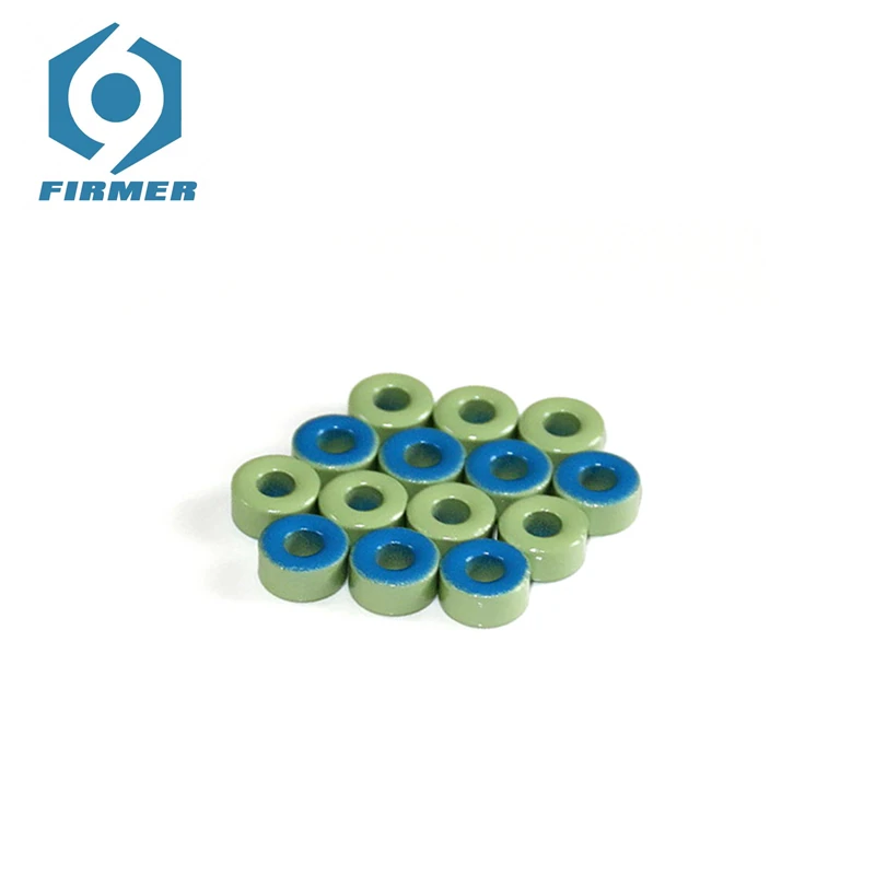 

Ferrite Cores 50PCS 9.53*4.45*4.83 mm Toroid Core Ferrite Chokes Ring Iron Powder Inductor Ferrite Rings Light Green Blue