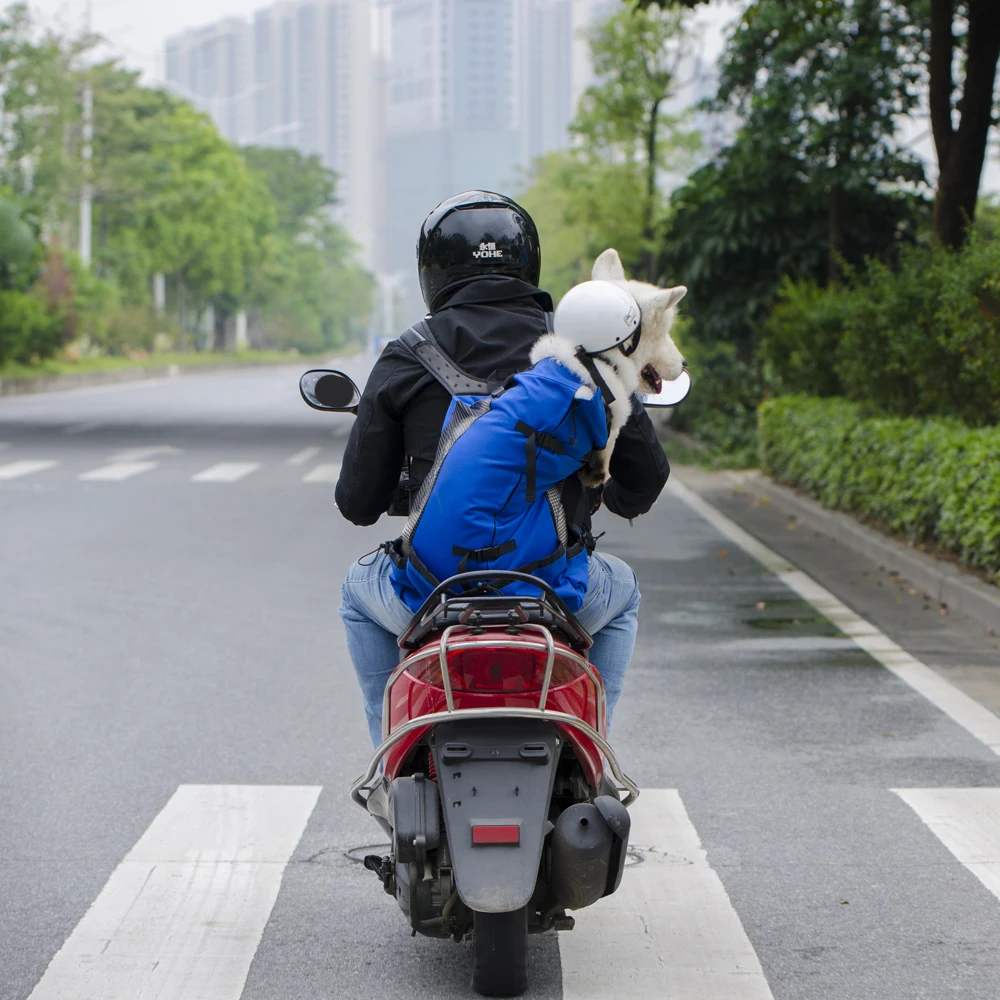 Сумка для переноски собак "Dog Carrier Bag" на плече, рюкзак для путешествий, с выступающими карманами, вентиляцией и дышащими материалами для использования на открытом воздухе, на мотоцикле или в походе.