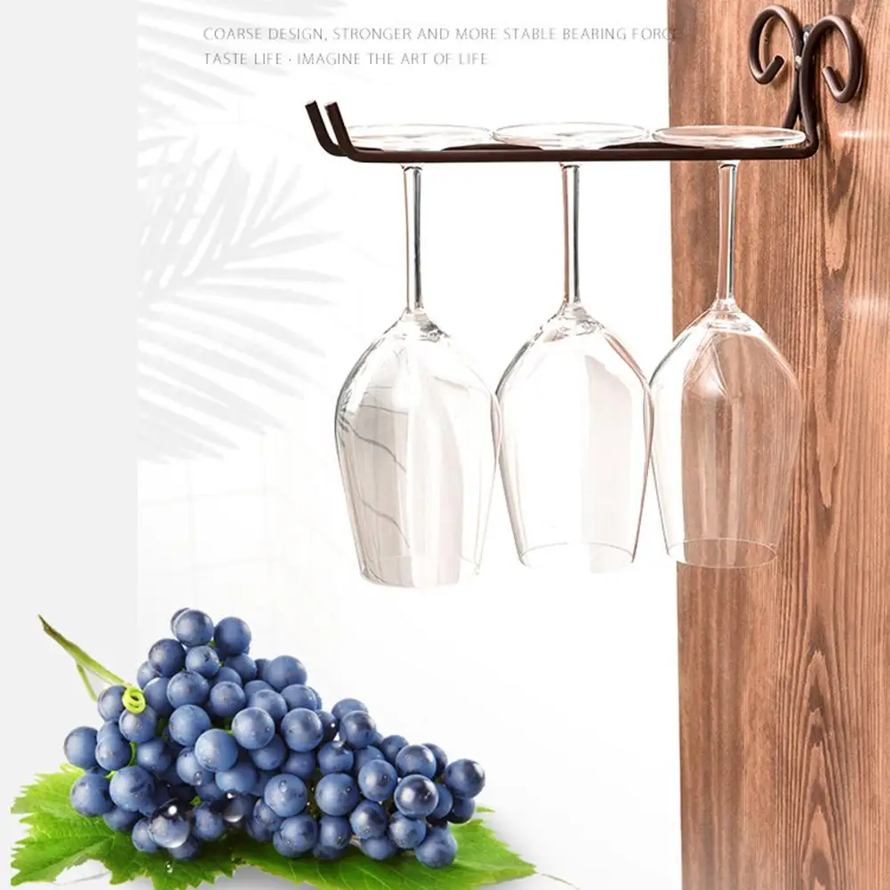 

Metal Wall Mounted Wine Glass Rack Holder Goblet Cup Stemware Bar Holder Shelf Hanger Under Cabinet Hanging Rack Bar Tool