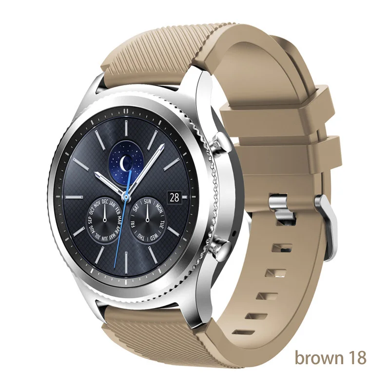 brown 18 Ремешок для samsung gear S3 Frontier Galaxy watch 46 мм Активные мужские ремешки 22 мм силиконовый браслет ремешок для часов huawei watch gt 2 - Цвет ремешка: brown 18