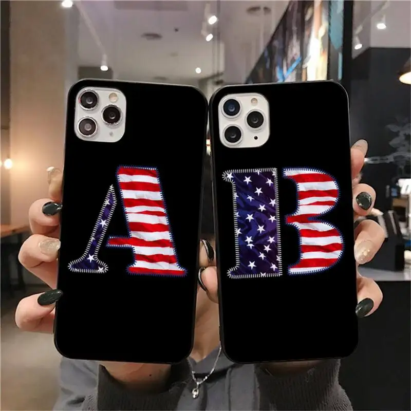 26 букв флаг США роскошный уникальный дизайн чехол для телефона iPhone 11 pro XS MAX 8 7 6 6S
