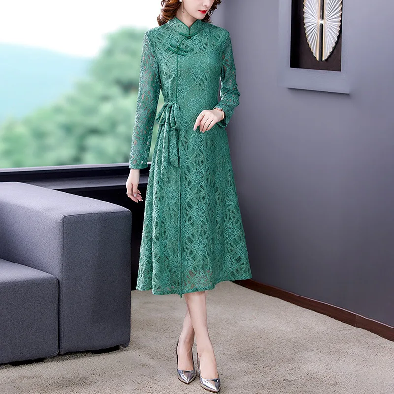 

Improved National Style Aodai Cheongsam 2021 New Chinese Retro Daily Wearable Slim Dress High Quality Qipao Dresses For Women