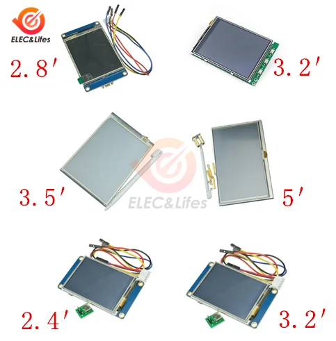 2 4 &quot2 8&quot 3 &quot5&quot 5 &quotTFT ЖК дисплей сенсорный экран модуль 320x240 320x480 800x480 400x240