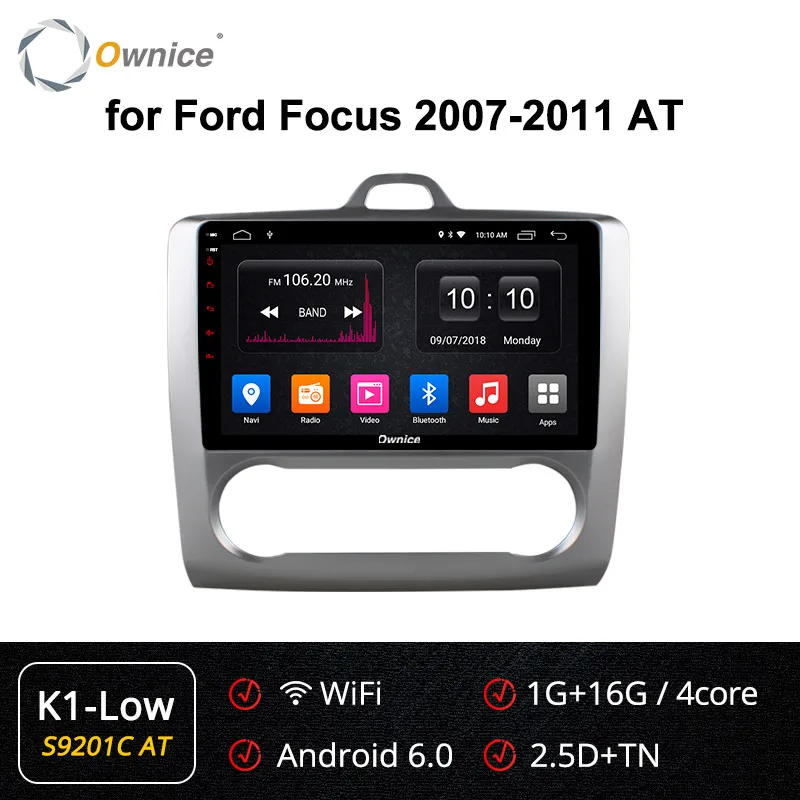 S9201-2 K1-Low Ownice K3 K5 K6 2DIN Android 8,1 Восьмиядерный автомобильный Радио dvd-плеер для Ford FOCUS 2007 2008 2009 2010 2011 Navi gps 4G LET DSP - Цвет: S9201-2 K1-Low