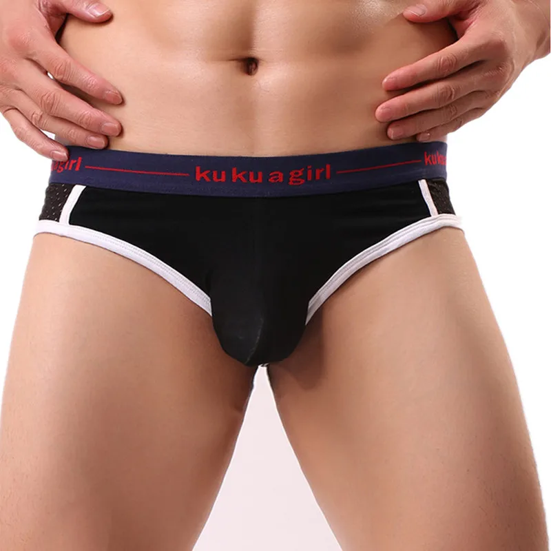 

Sexy Men Underwear Cotton Briefs Shorts Man Breathable Mesh Low Rise U Convex Pouch Underpants Cueca calzoncillo Plus Size L-3XL