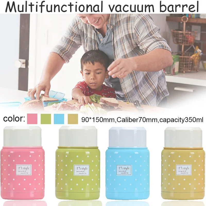 Food Jar Thermos and Folding Spoon Thermal Lunch Box Children Termos Colorful Soup Jar Portable Bag For Food With Container
