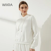 wixra cotton sweatshirts womens hooded long sleeve shirt solid must have pullovers for female spring summer