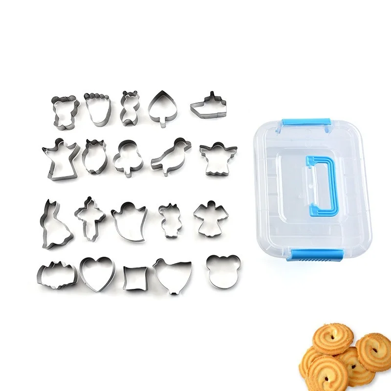 

Christmas DIY Kitchen Stainless Steel Biscuit Mold Set Pastry Mold Fruit Cutting Mold Fondant Combination Biscuit Baking Tools