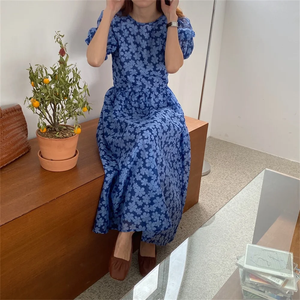 

Alien Kitty 2021 New Floral Maxi Dress Prom Women Sweet Chic Robe Femme Summer Party Short Sleeve Printing Office Lady Vestidos