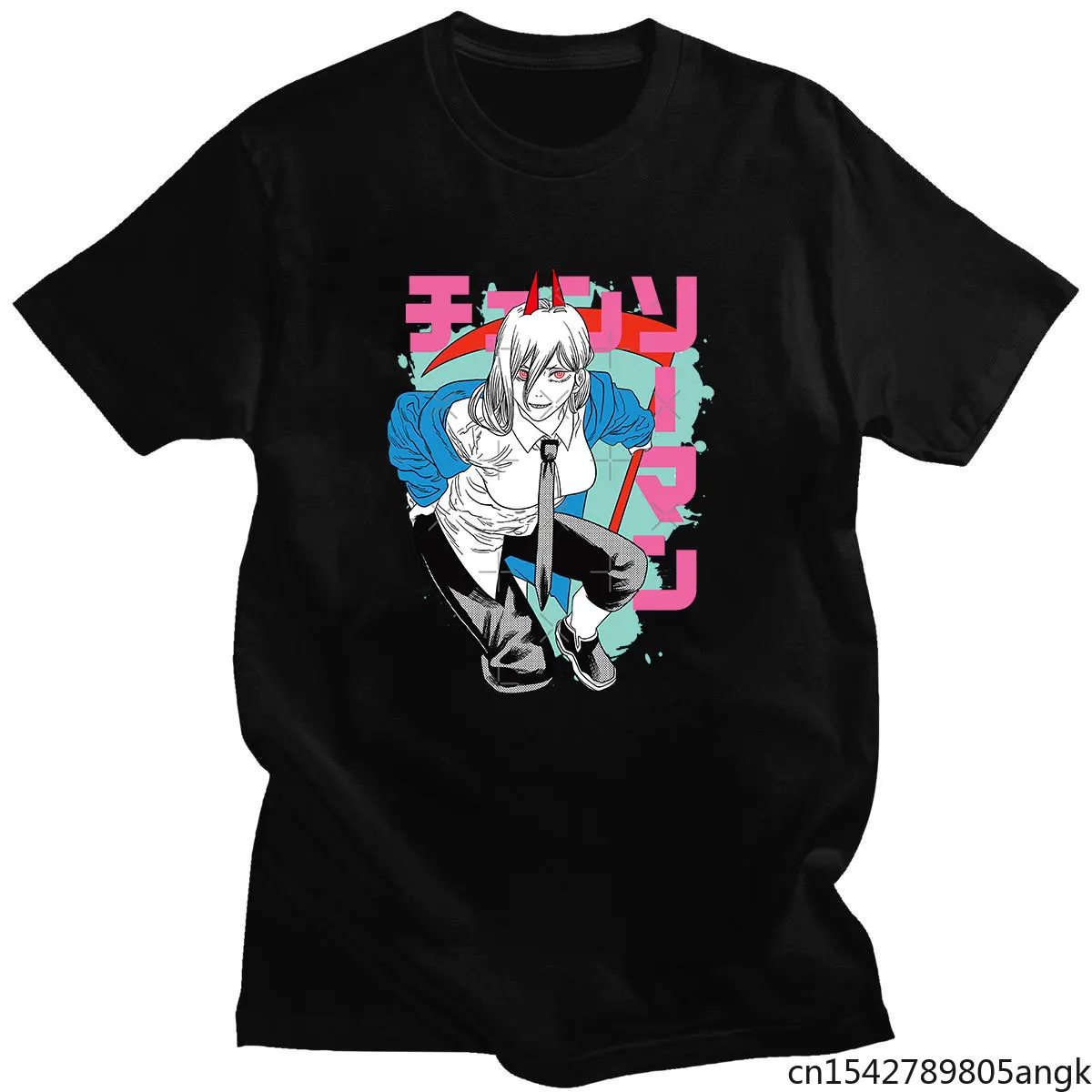 

Chainsaw Man Printed Fashion T- Shirt Cartoon Cool Funny Short Sleeve Hip-pop Streetwear Casual Daily